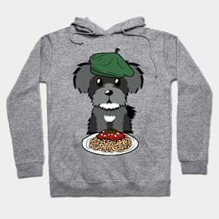 Dog eating Spaghetti - Miniature Schnauzer Hoodie